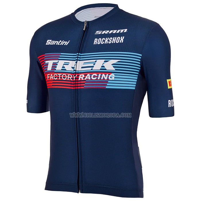 2023 Ropa Ciclismo Trek Factory Azul Mangas Cortas y Culotte Corto